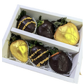 6pcs Black & Gold Chocolate Strawberries Gift Box